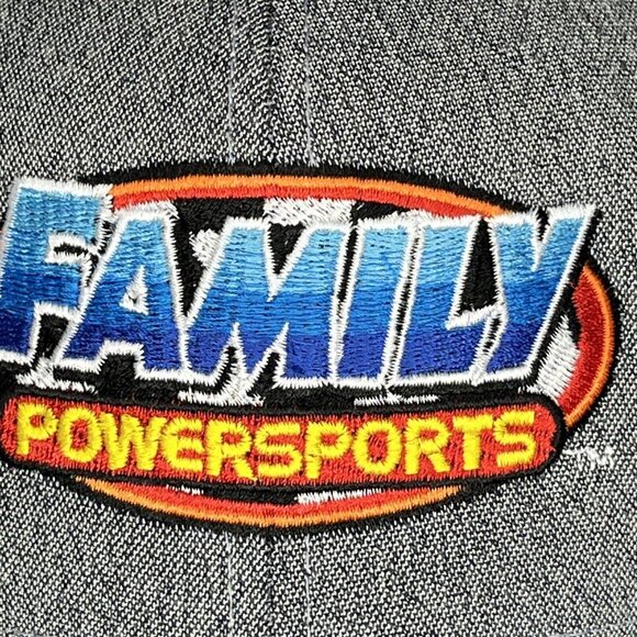 Family Power Sports Gray White Mesh Truckers Ball Cap Snap Back - Picture 6 of 11